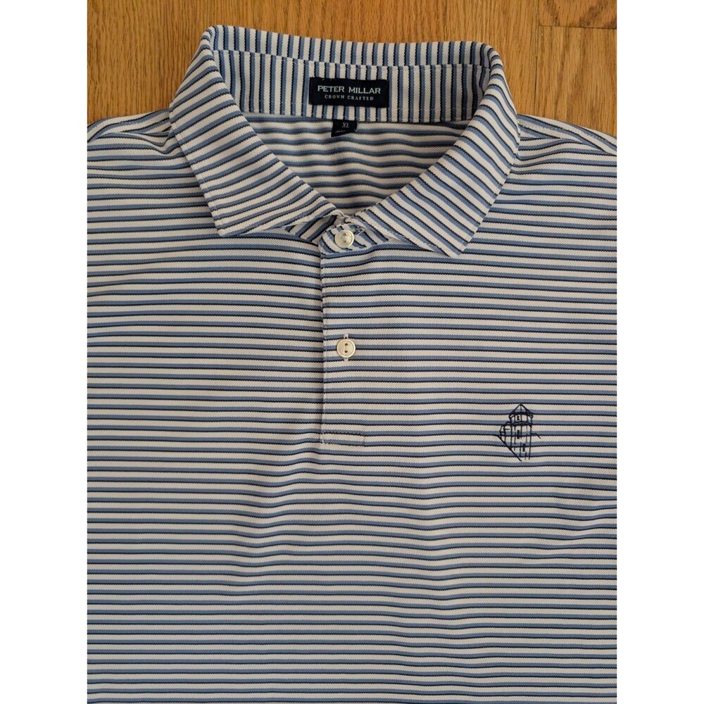 Peter Millar Crown Crafted Polo Mens XL Tempo Performance Mesh Shirt Lighthouse